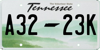 TN license plate A3223K