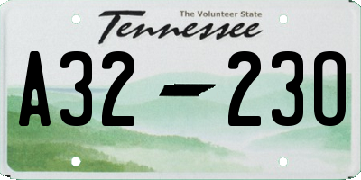 TN license plate A3223O