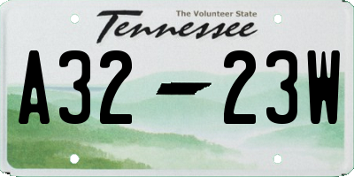 TN license plate A3223W
