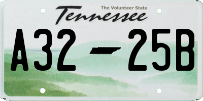 TN license plate A3225B