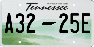 TN license plate A3225E