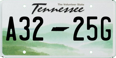 TN license plate A3225G
