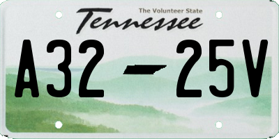 TN license plate A3225V