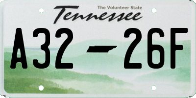TN license plate A3226F