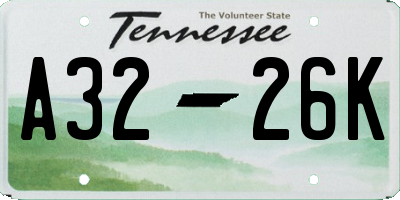 TN license plate A3226K