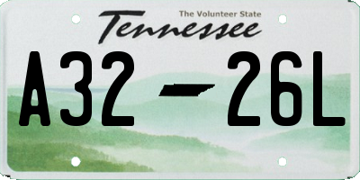 TN license plate A3226L