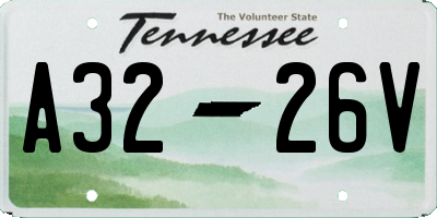 TN license plate A3226V