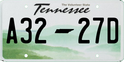 TN license plate A3227D