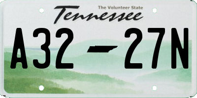TN license plate A3227N