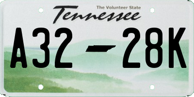TN license plate A3228K