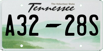 TN license plate A3228S