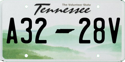 TN license plate A3228V
