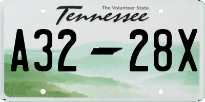 TN license plate A3228X