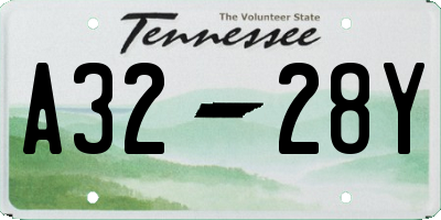 TN license plate A3228Y