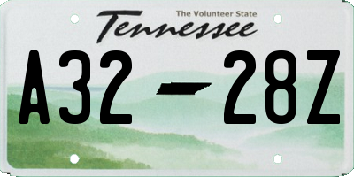 TN license plate A3228Z