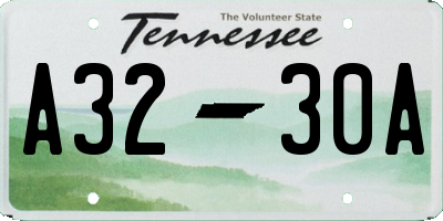 TN license plate A3230A