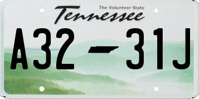 TN license plate A3231J