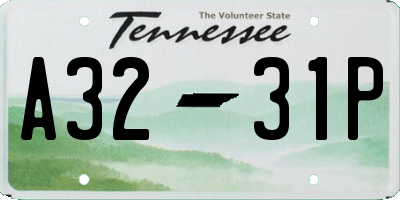 TN license plate A3231P