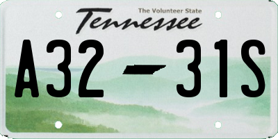 TN license plate A3231S