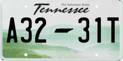 TN license plate A3231T