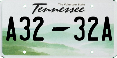 TN license plate A3232A