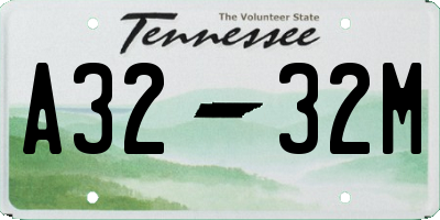 TN license plate A3232M