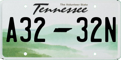 TN license plate A3232N