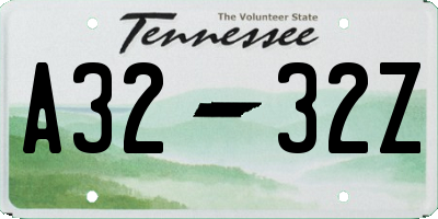 TN license plate A3232Z