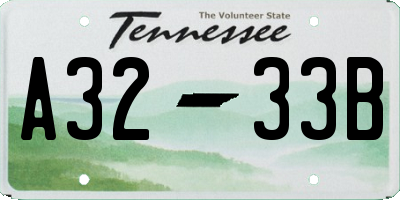 TN license plate A3233B