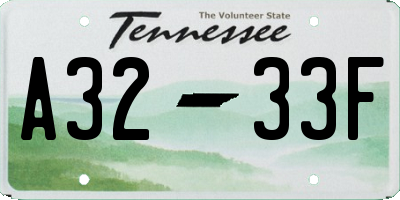 TN license plate A3233F