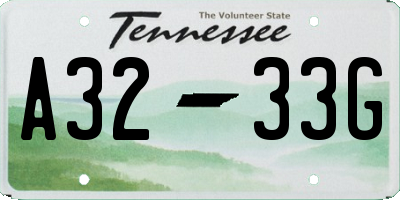 TN license plate A3233G