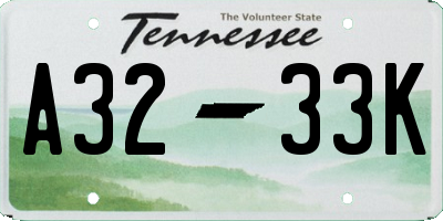 TN license plate A3233K