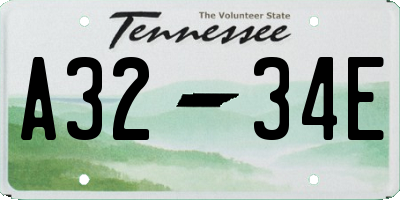 TN license plate A3234E