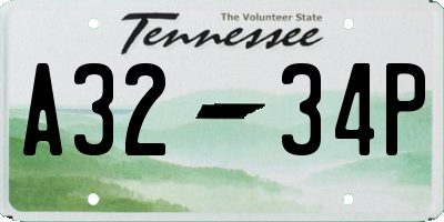 TN license plate A3234P