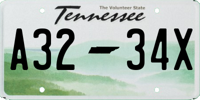 TN license plate A3234X