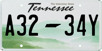 TN license plate A3234Y