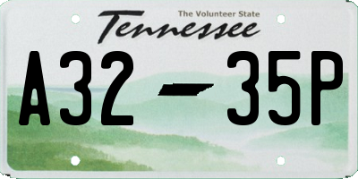 TN license plate A3235P