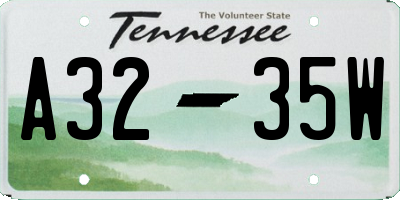 TN license plate A3235W