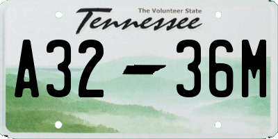 TN license plate A3236M