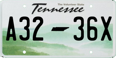 TN license plate A3236X