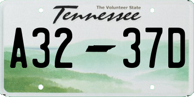 TN license plate A3237D