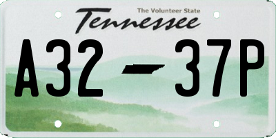 TN license plate A3237P
