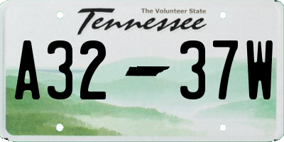 TN license plate A3237W