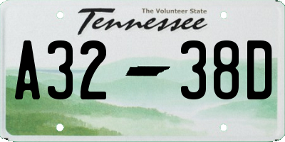 TN license plate A3238D