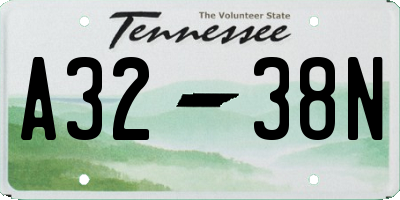 TN license plate A3238N