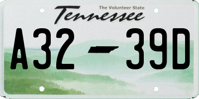 TN license plate A3239D