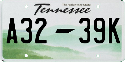 TN license plate A3239K