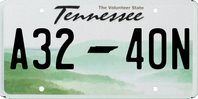 TN license plate A3240N