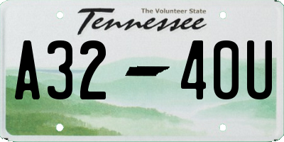 TN license plate A3240U