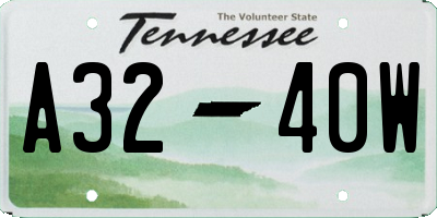 TN license plate A3240W